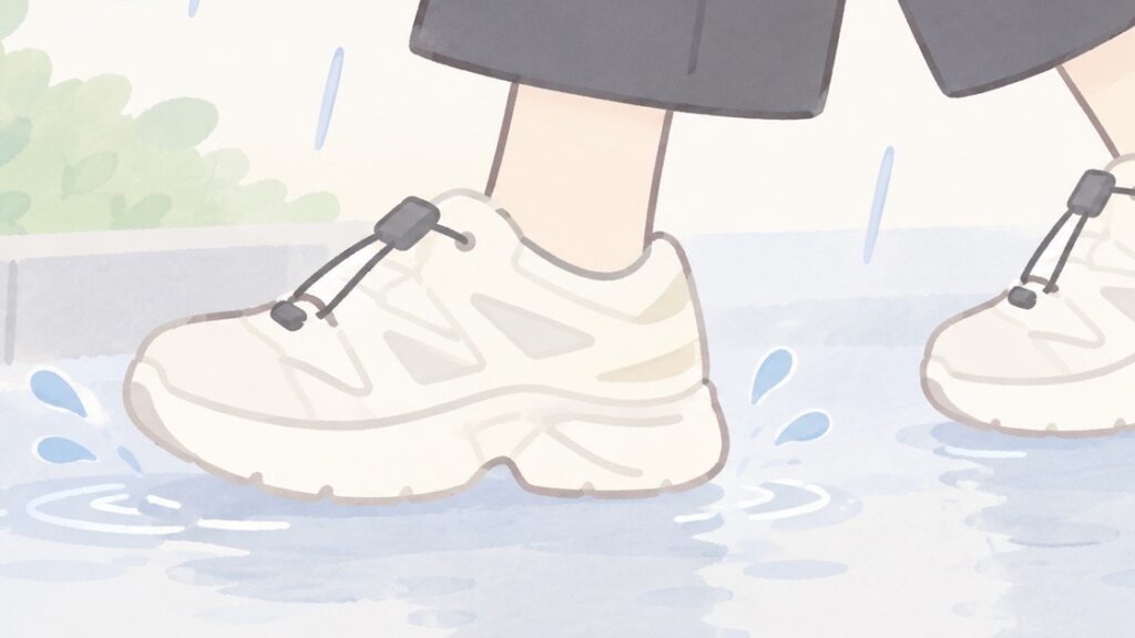 雨の日のスニーカー