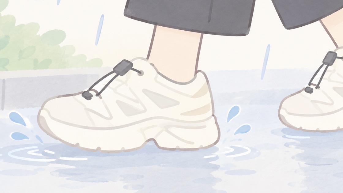 雨の日のスニーカー